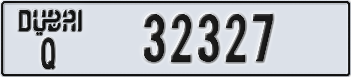 dubai License Plate Number 32327 Code Q