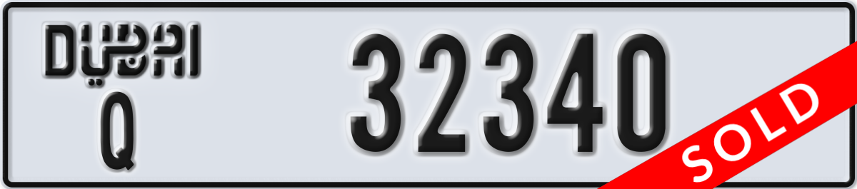 dubai License Plate Number 32340 Code Q