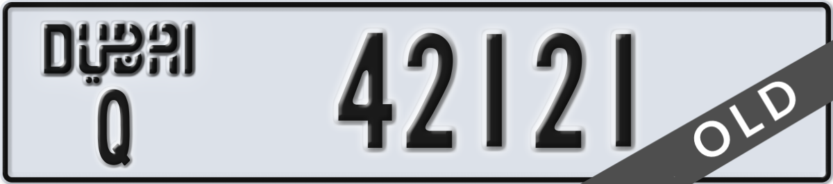 dubai License Plate Number 42121 Code Q