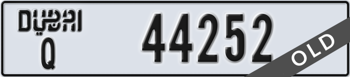 dubai License Plate Number 44252 Code Q