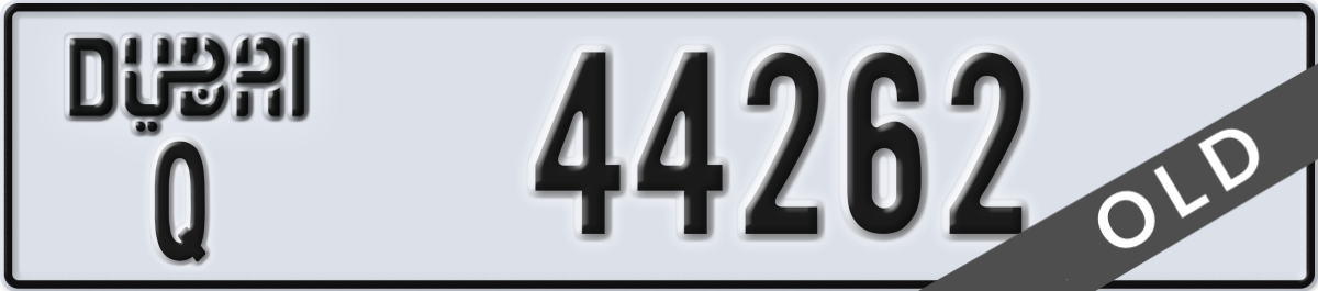 dubai License Plate Number 44262 Code Q