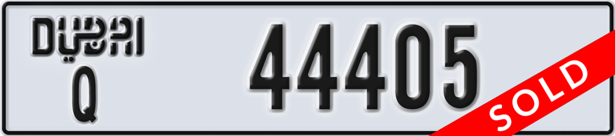 dubai License Plate Number 44405 Code Q