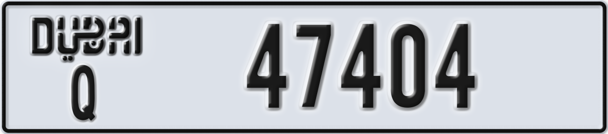 dubai License Plate Number 47404 Code Q