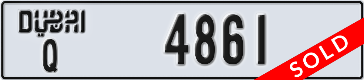 dubai License Plate Number 4861 Code Q