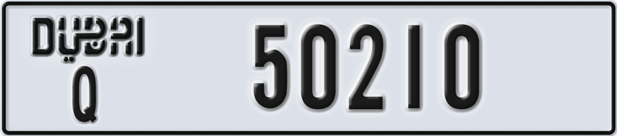 dubai License Plate Number 50210 Code Q