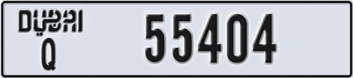 dubai License Plate Number 55404 Code Q
