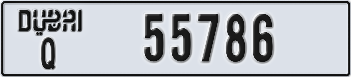 dubai License Plate Number 55786 Code Q