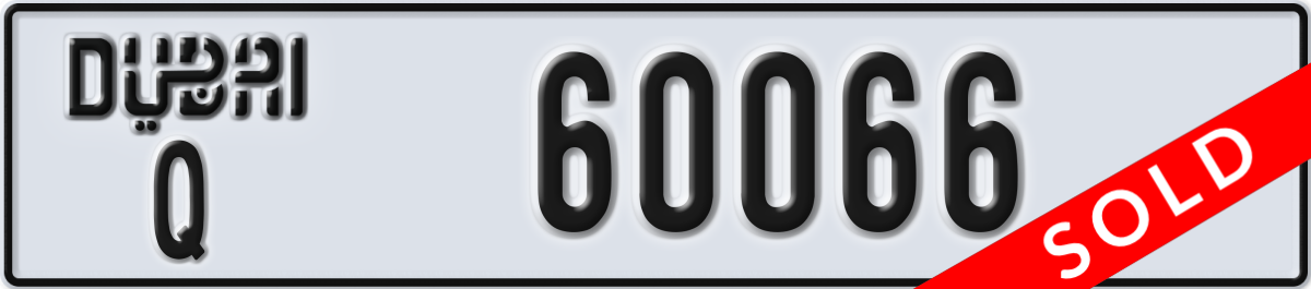 dubai License Plate Number 60066 Code Q