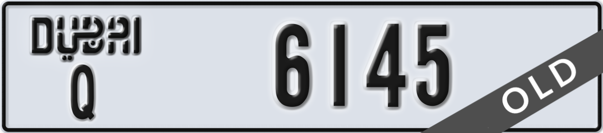 dubai License Plate Number 6145 Code Q