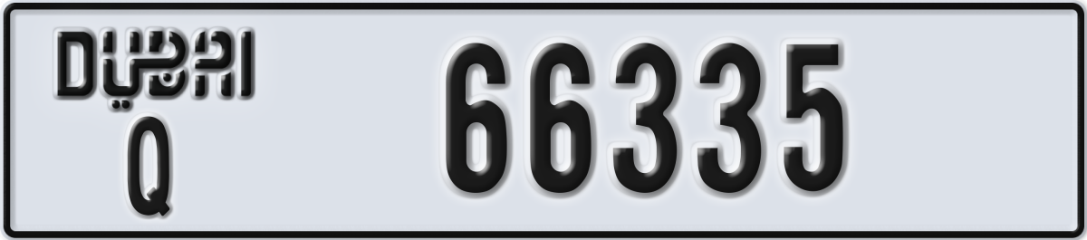 dubai License Plate Number 66335 Code Q