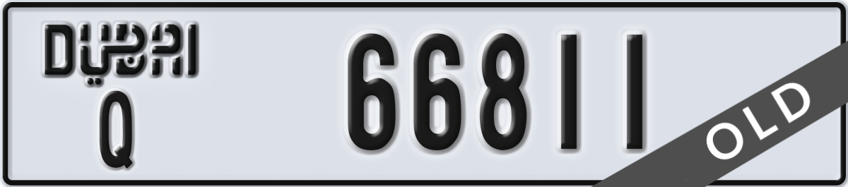 dubai License Plate Number 66811 Code Q