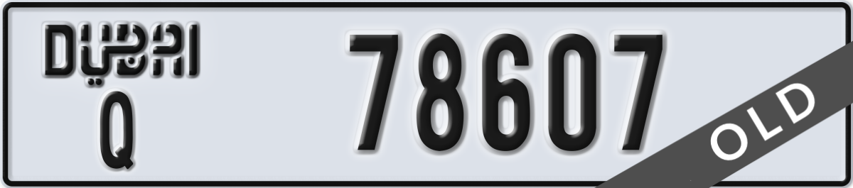 dubai License Plate Number 78607 Code Q
