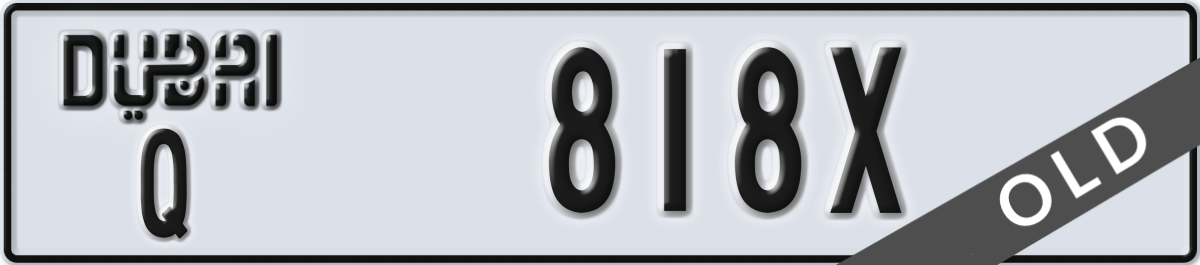 dubai License Plate Number 818X Code Q