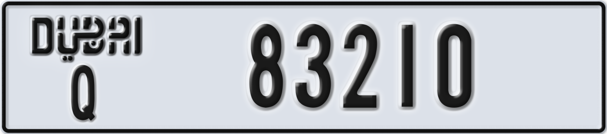 dubai License Plate Number 83210 Code Q