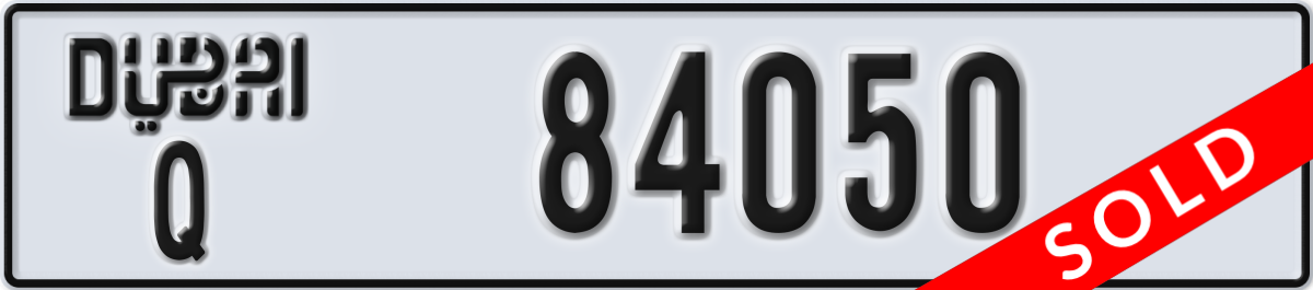 dubai License Plate Number 84050 Code Q