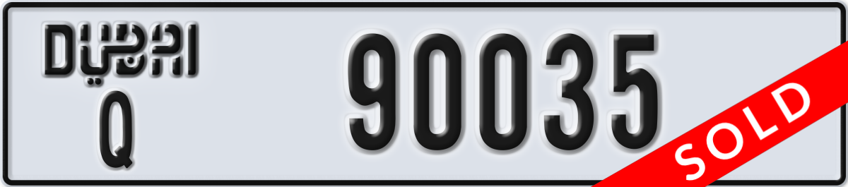dubai License Plate Number 90035 Code Q