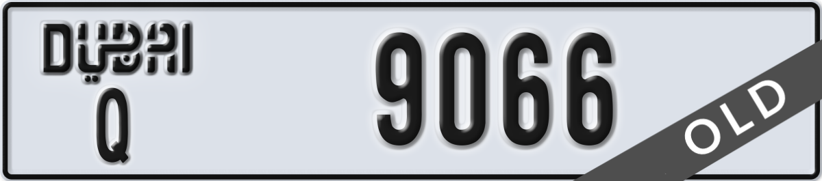 dubai License Plate Number 9066 Code Q