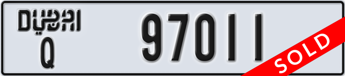 dubai License Plate Number 97011 Code Q