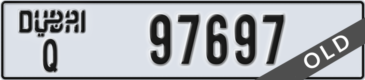 dubai License Plate Number 97697 Code Q
