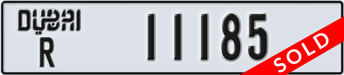 dubai License Plate Number 11185 Code R