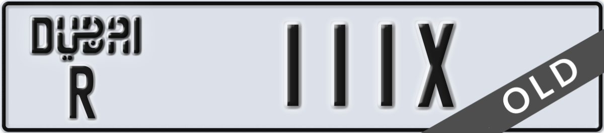 dubai License Plate Number 111X Code R