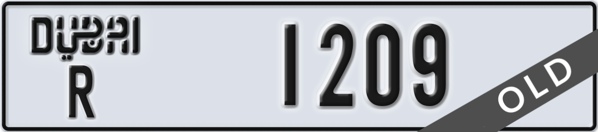 dubai License Plate Number 1209 Code R