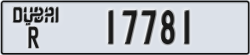 dubai - code - R - number -17781