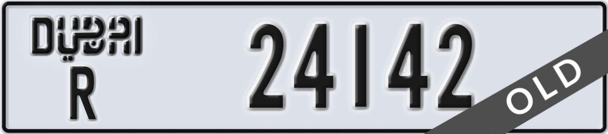 dubai License Plate Number 24142 Code R