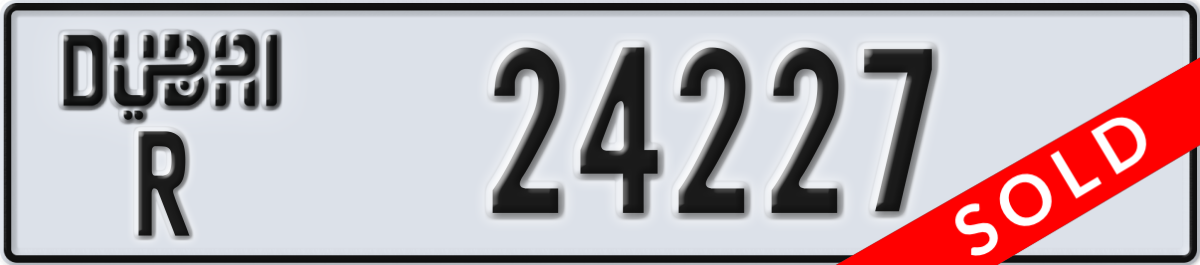 dubai License Plate Number 24227 Code R