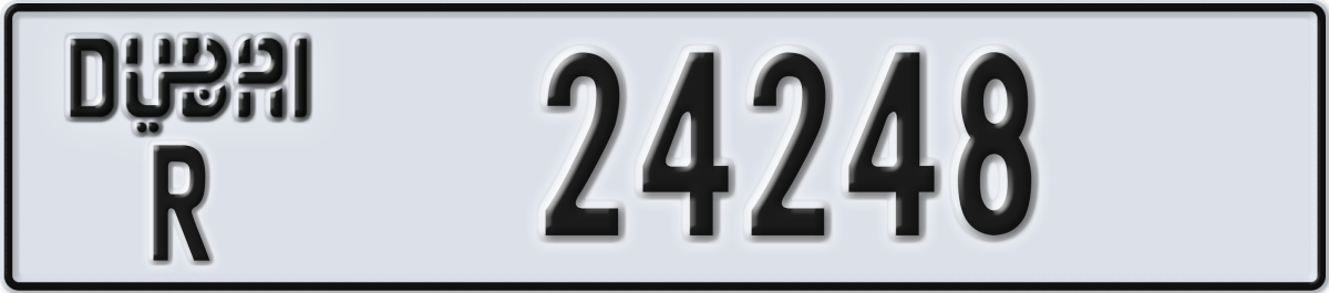 dubai License Plate Number 24248 Code R