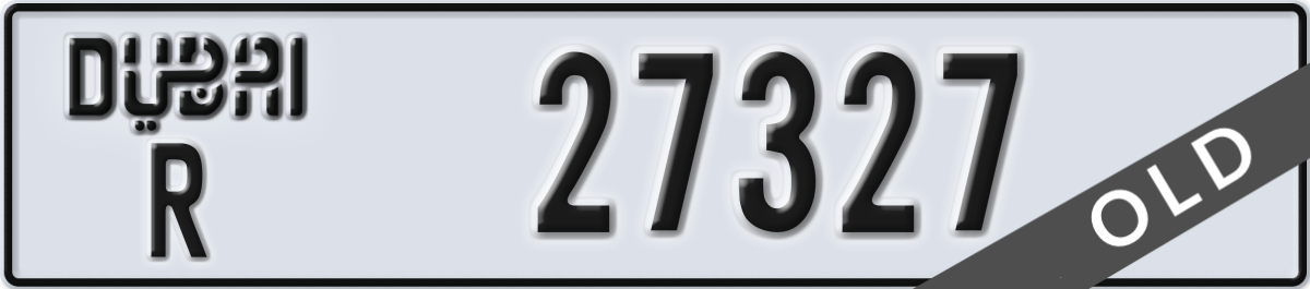 dubai License Plate Number 27327 Code R