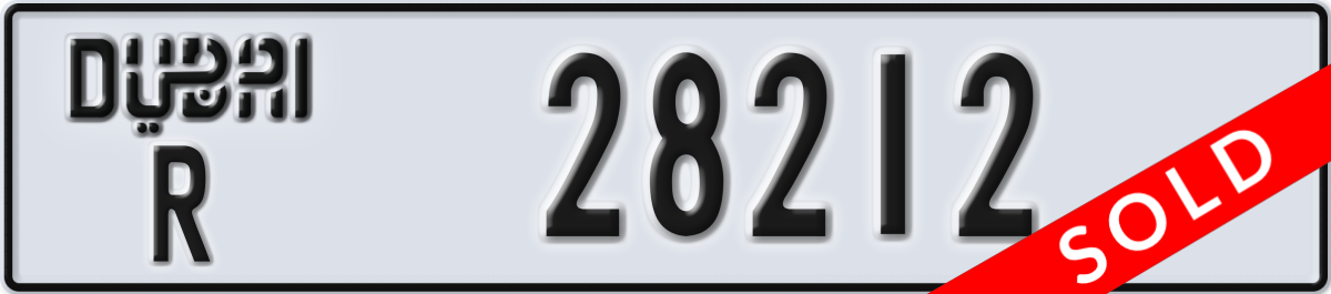 dubai License Plate Number 28212 Code R
