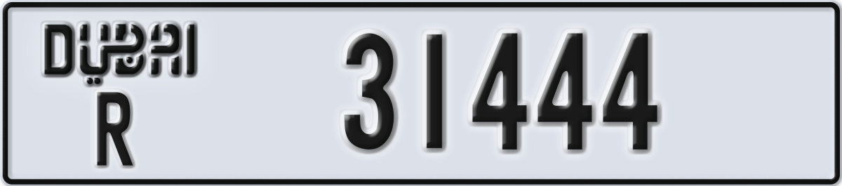 dubai License Plate Number 31444 Code R