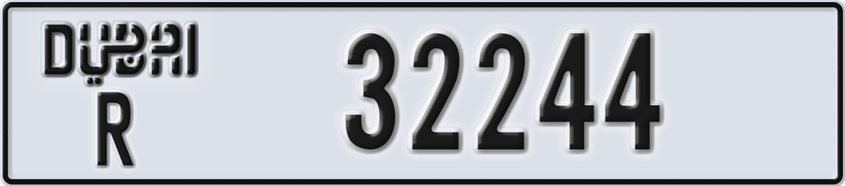 dubai License Plate Number 32244 Code R