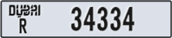 dubai - code - R - number -34334