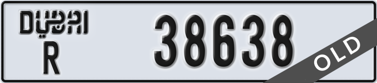 dubai License Plate Number 38638 Code R