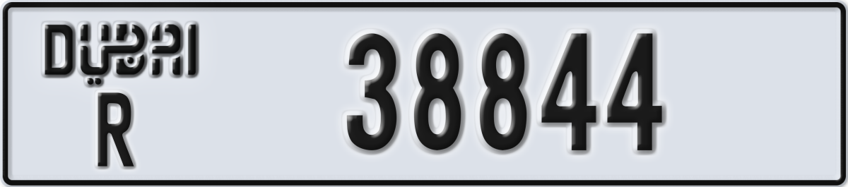 dubai License Plate Number 38844 Code R