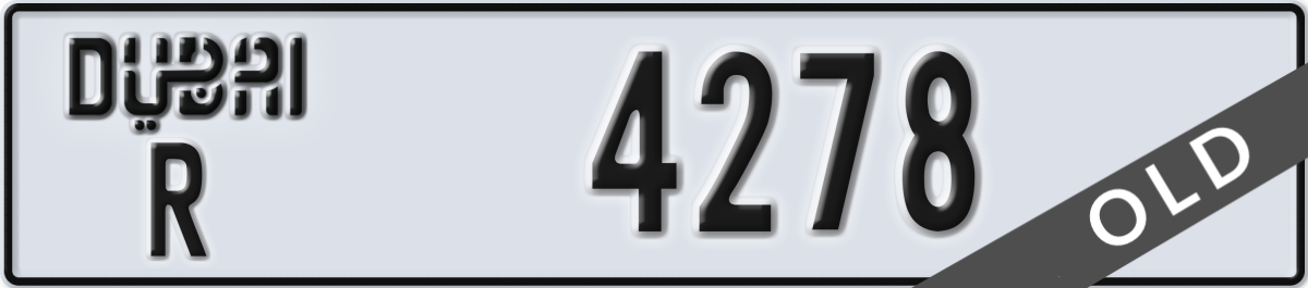 dubai License Plate Number 4278 Code R
