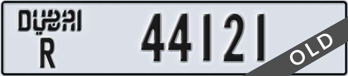 dubai License Plate Number 44121 Code R