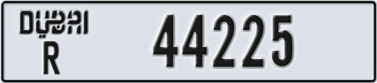 dubai License Plate Number 44225 Code R