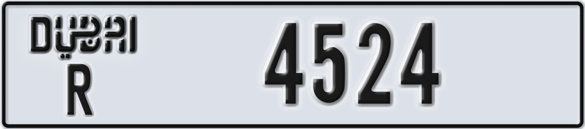 dubai License Plate Number 4524 Code R