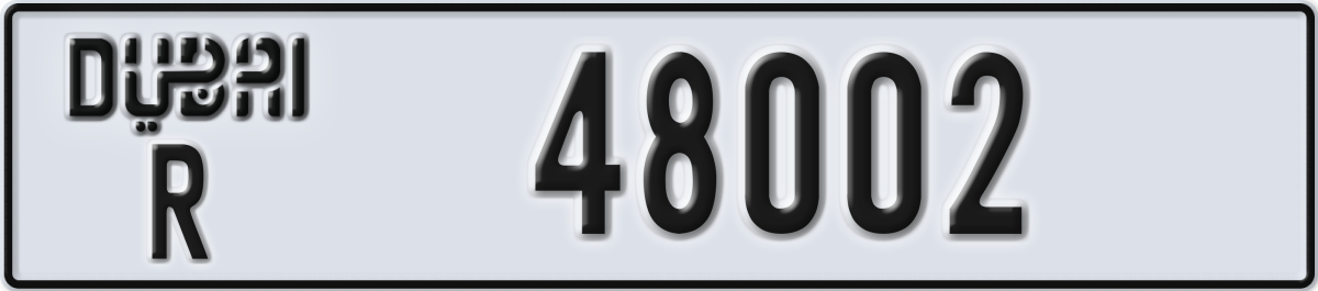 dubai License Plate Number 48002 Code R