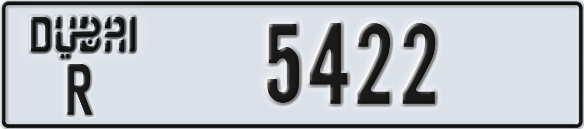 dubai License Plate Number 5422 Code R