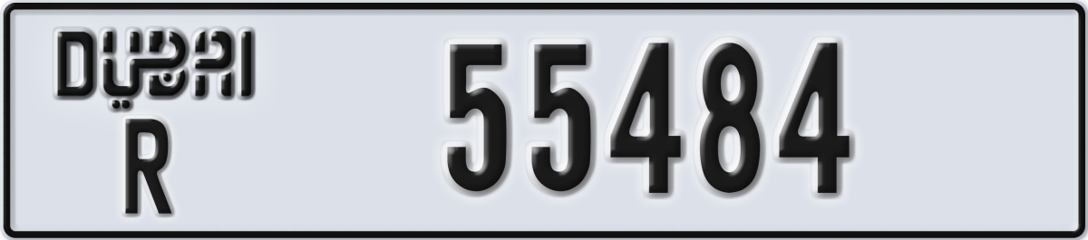 dubai License Plate Number 55484 Code R
