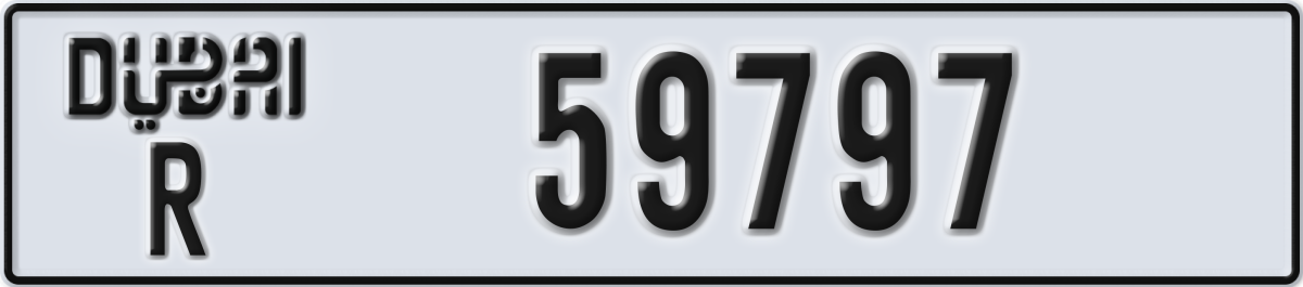 dubai License Plate Number 59797 Code R
