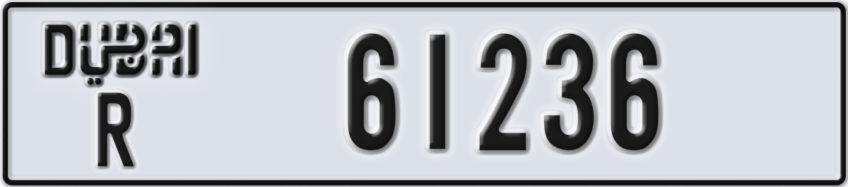 dubai License Plate Number 61236 Code R