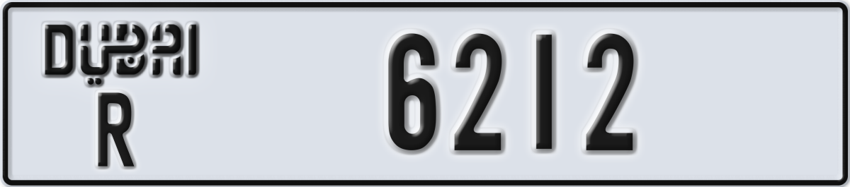 dubai License Plate Number 6212 Code R
