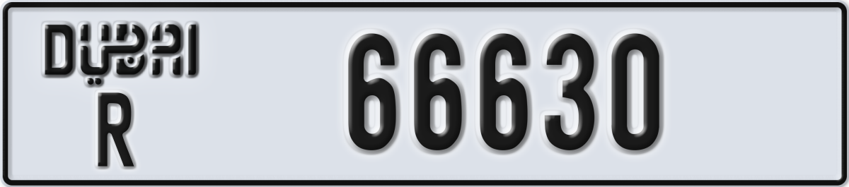 dubai License Plate Number 66630 Code R