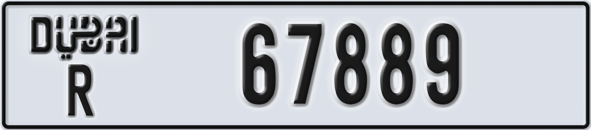 dubai License Plate Number 67889 Code R