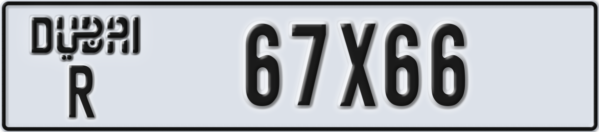 dubai License Plate Number 67X66 Code R